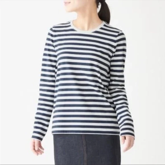 Muji Tops Muji Long Sleeve Stripe Top Poshmark